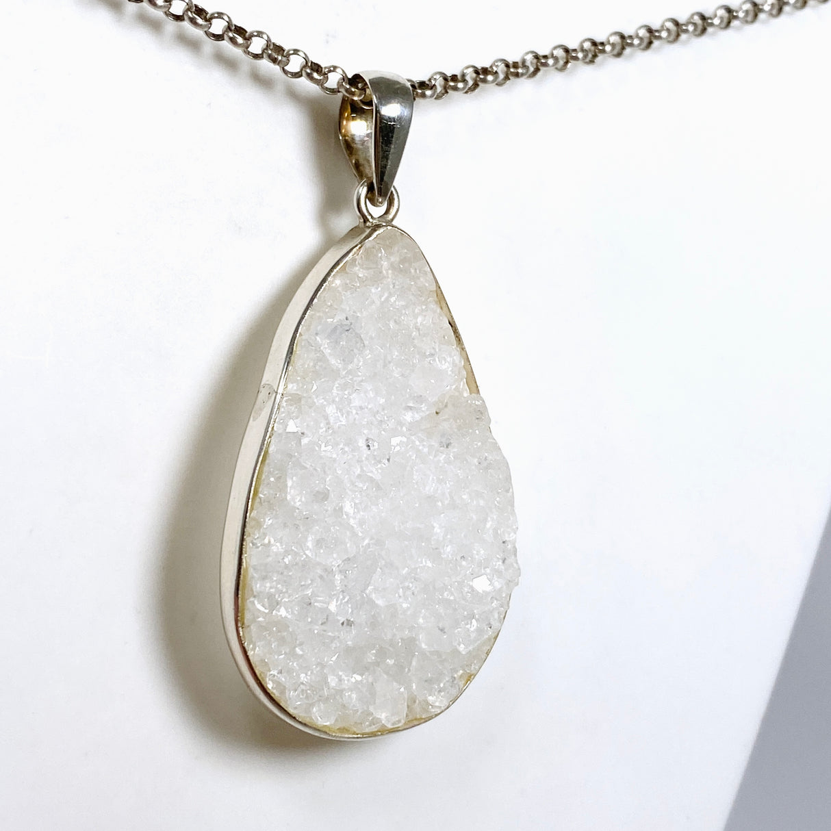 Apophyllite Teardrop Raw Crystal Pendant PPGJ1265