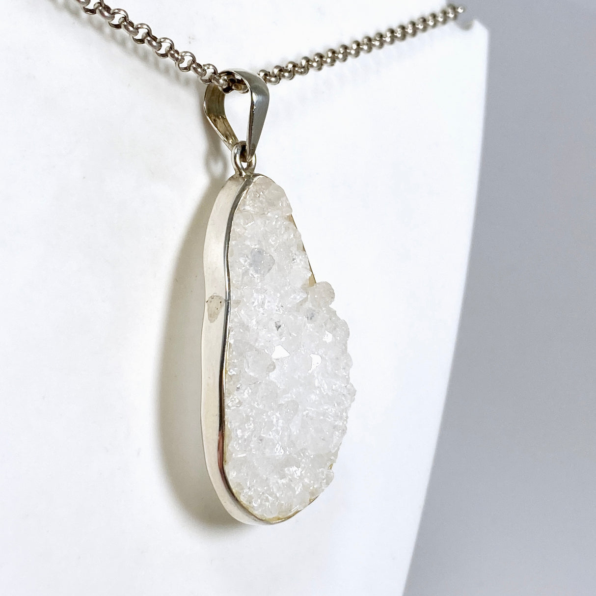 Apophyllite Teardrop Raw Crystal Pendant PPGJ1265