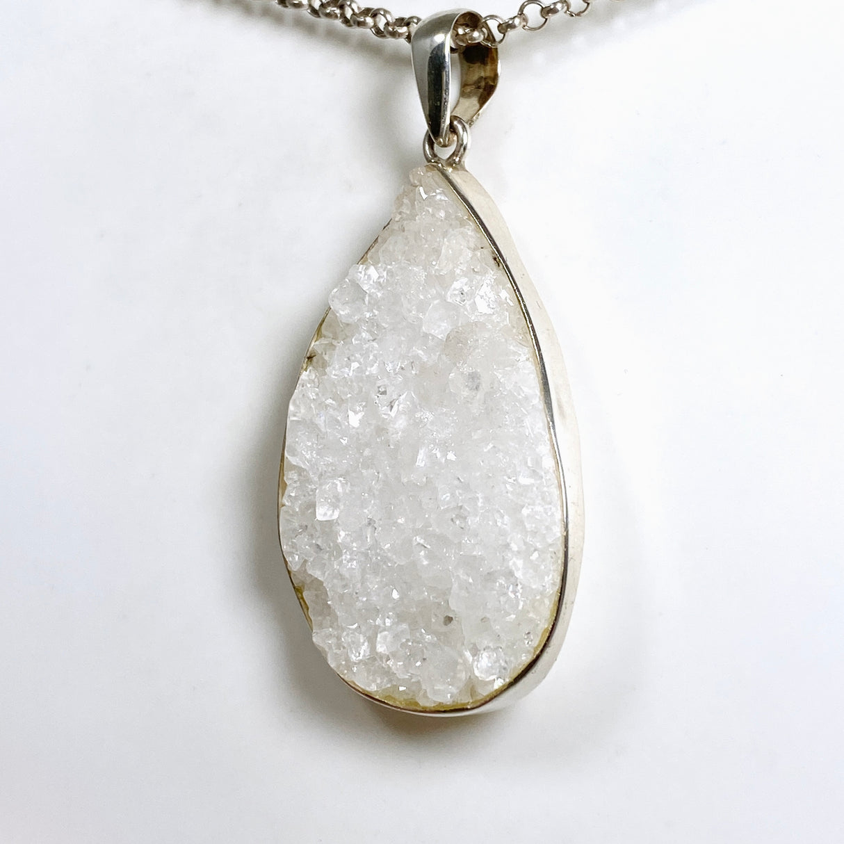 Apophyllite Teardrop Raw Crystal Pendant PPGJ1265