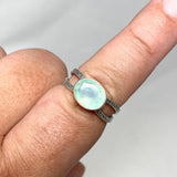 Aqua Chalcedony Faceted Oval Decorative Split Band Ring R3861 - Nature's Magick