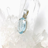 Aquamarine Faceted Petite Oval Pendant PPGJ743 - Nature's Magick