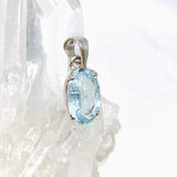 Aquamarine Faceted Petite Oval Pendant PPGJ743 - Nature's Magick