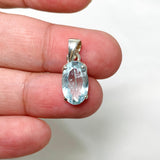 Aquamarine Faceted Petite Oval Pendant PPGJ743 - Nature's Magick