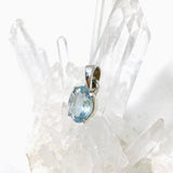 Aquamarine Faceted Petite Oval Pendant PPGJ744 - Nature's Magick