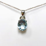 Aquamarine Faceted Petite Oval Pendant PPGJ744 - Nature's Magick