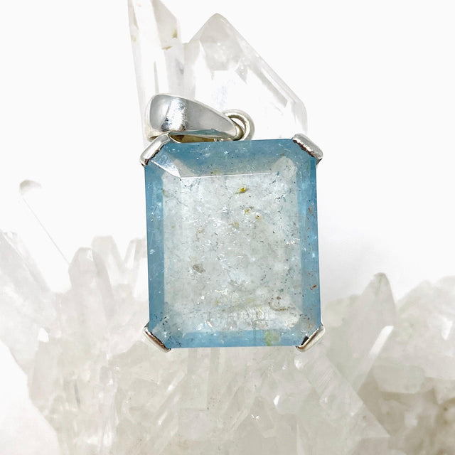 Aquamarine Faceted Rectangle Pendant PPGJ746 - Nature's Magick