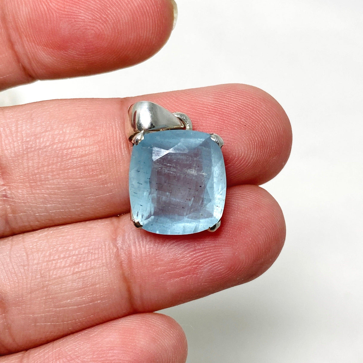 Aquamarine Faceted Rectangle Pendant PPGJ748 - Nature's Magick