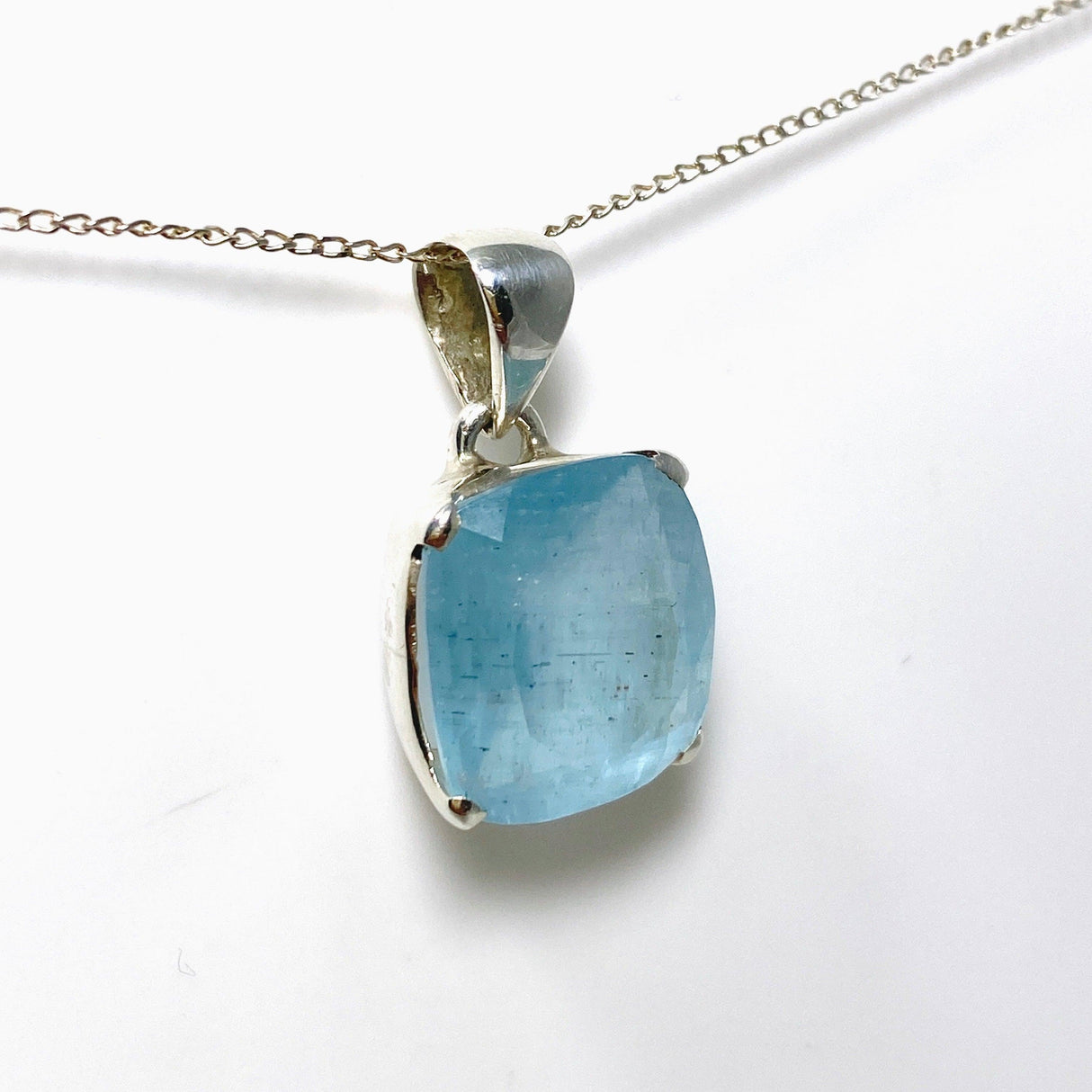 Aquamarine Faceted Rectangle Pendant PPGJ748 - Nature's Magick