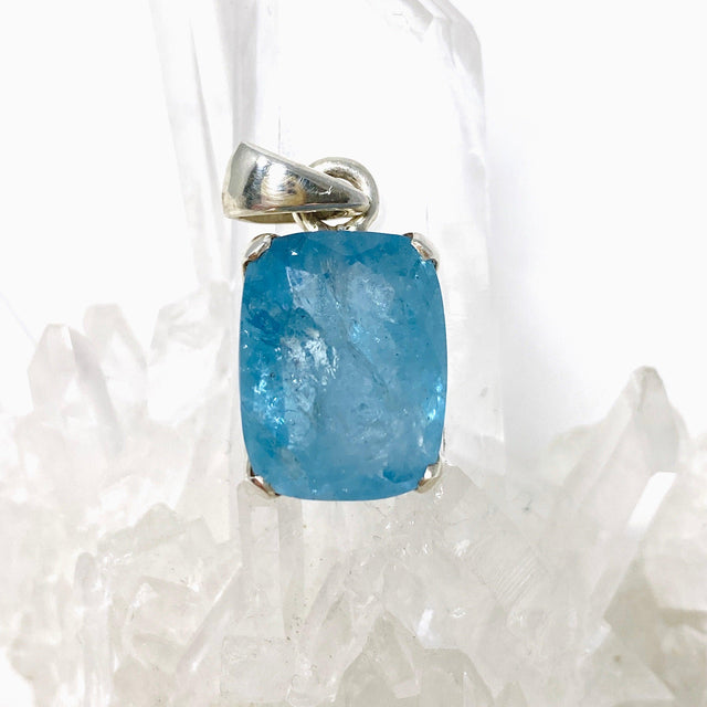 Aquamarine Faceted Rectangle Pendant PPGJ749 - Nature's Magick