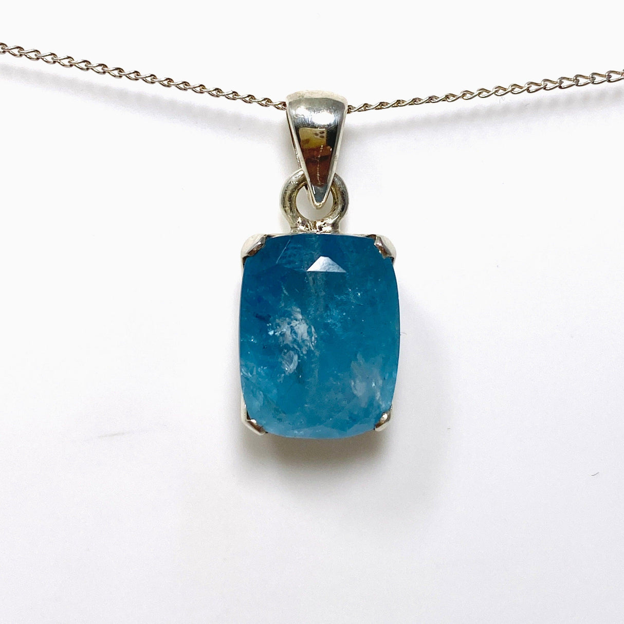 Aquamarine Faceted Rectangle Pendant PPGJ749 - Nature's Magick