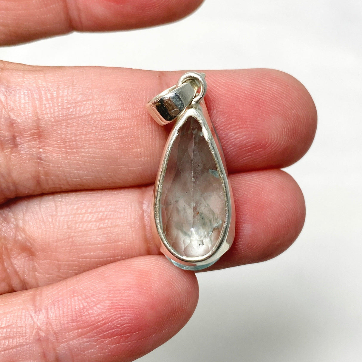 Aquamarine Faceted Teardrop Pendant PPGJ751 - Nature's Magick