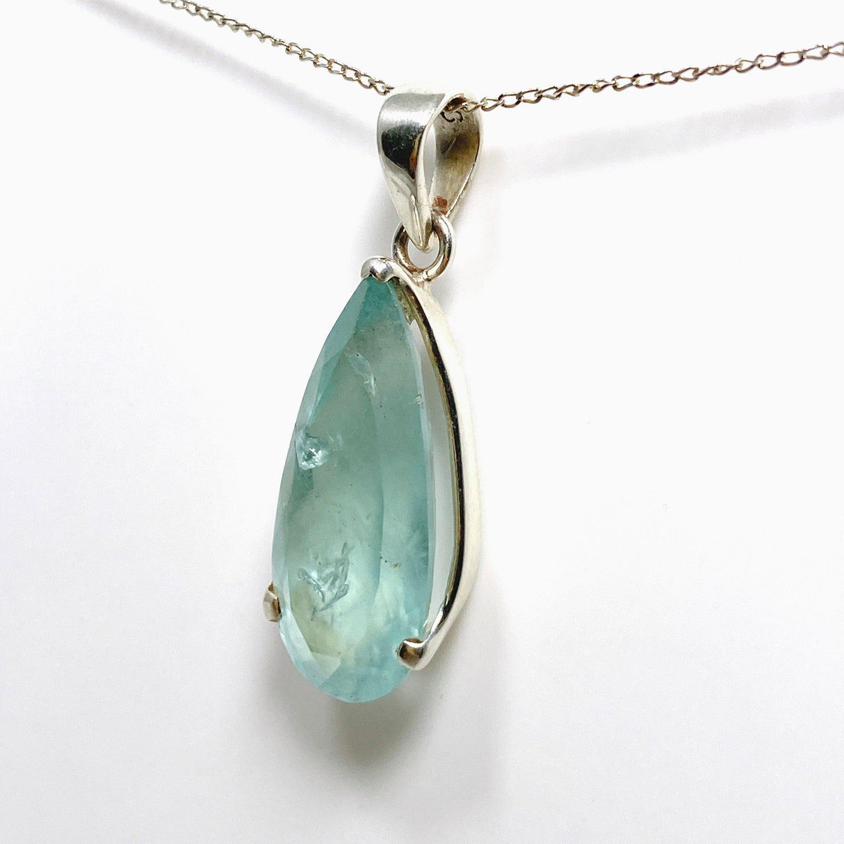 Aquamarine Faceted Teardrop Pendant PPGJ751 - Nature's Magick