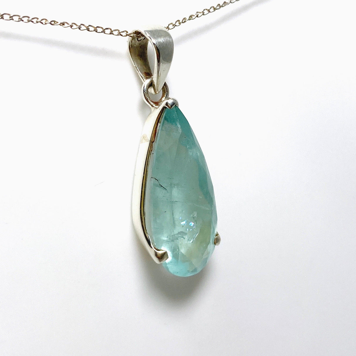 Aquamarine Faceted Teardrop Pendant PPGJ751 - Nature's Magick