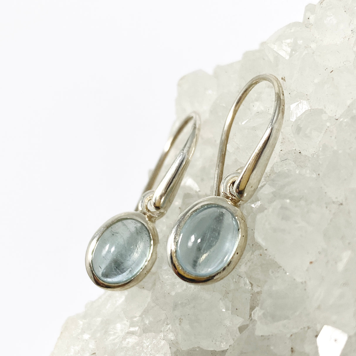 Aquamarine Oval Cabochon Earrings PEGJ279