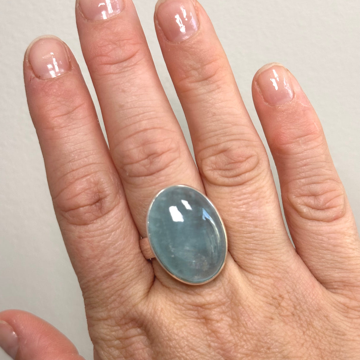 Aquamarine Oval Cabochon Ring Size 10 PRGJ809