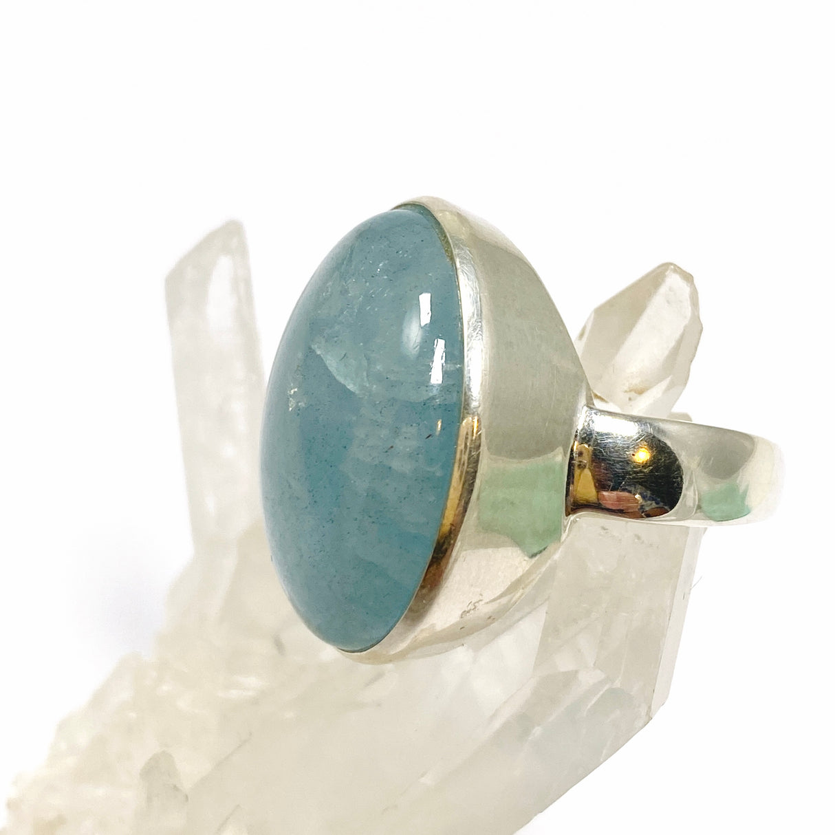 Aquamarine Oval Cabochon Ring Size 10 PRGJ809