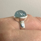 Aquamarine Oval Cabochon Ring Size 7.5 PRGJ808