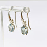 Aquamarine Oval Faceted Earrings PEGJ278