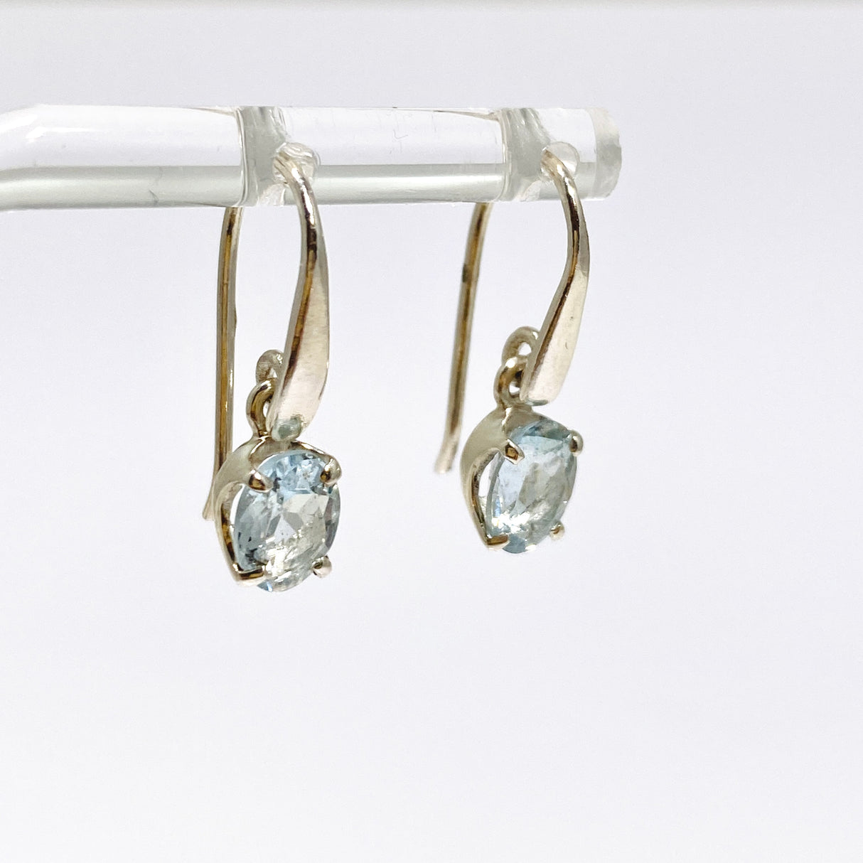 Aquamarine Oval Faceted Earrings PEGJ278