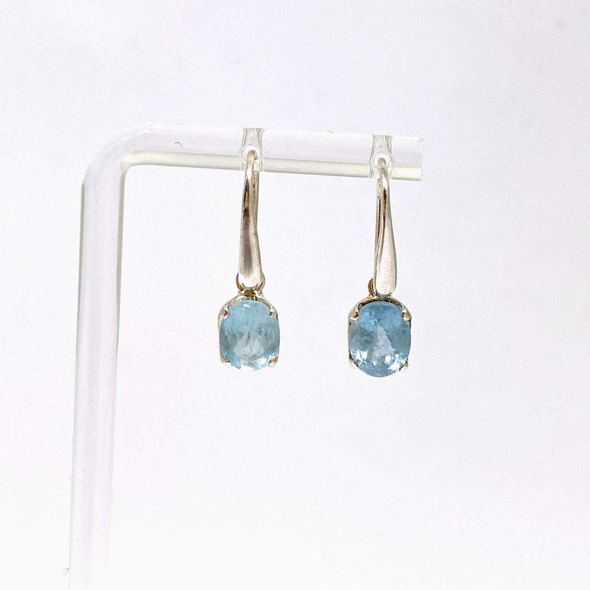 Aquamarine Oval Faceted Earrings PEGJ346