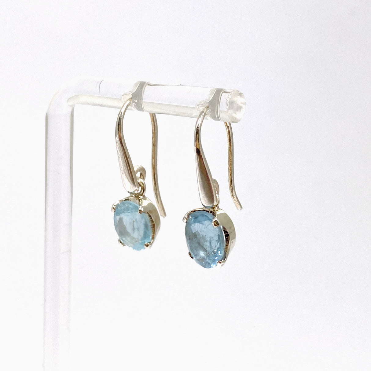 Aquamarine Oval Faceted Earrings PEGJ346