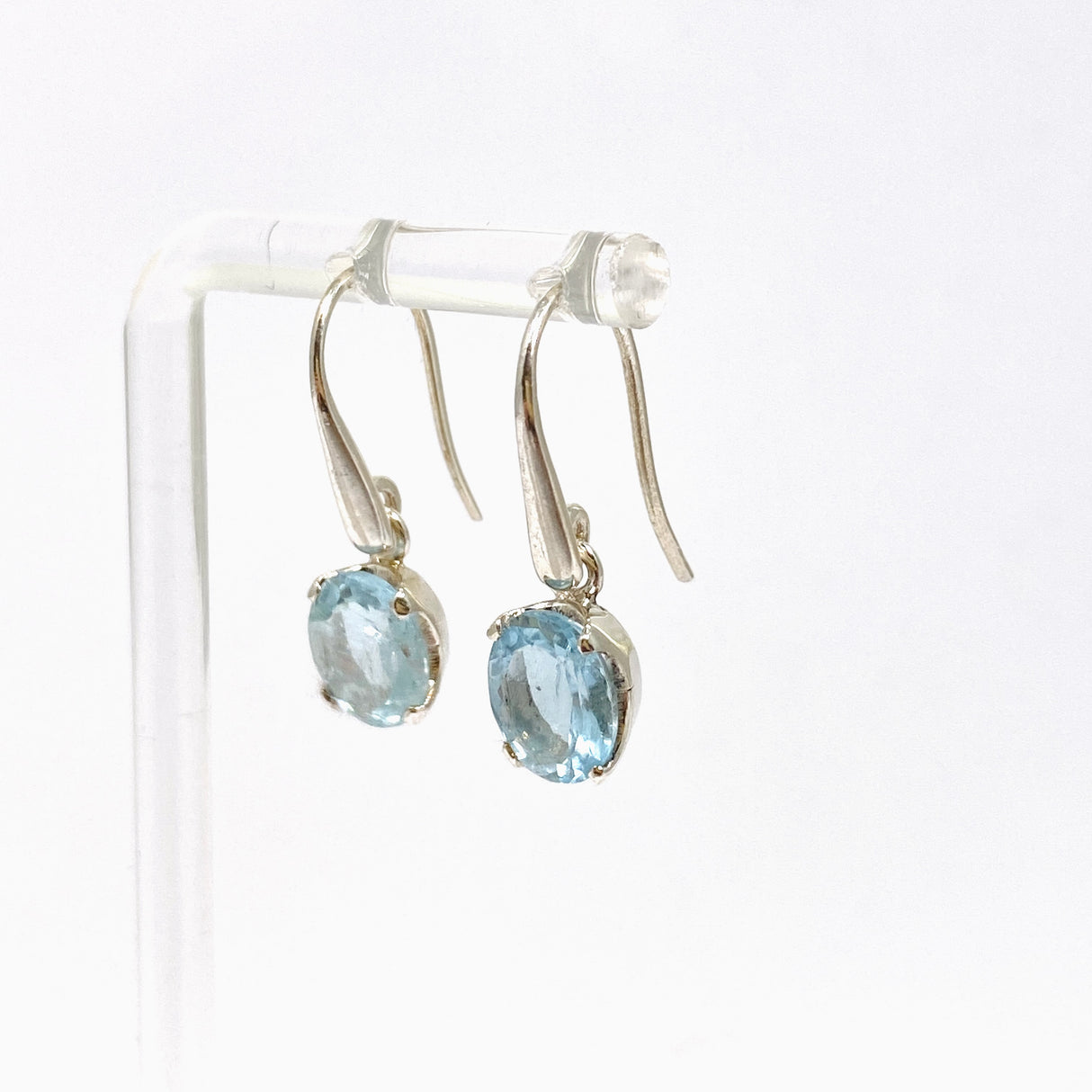 Aquamarine Oval Faceted Earrings PEGJ347