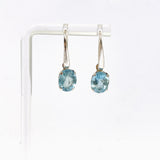 Aquamarine Oval Faceted Earrings PEGJ348