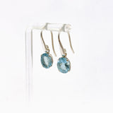 Aquamarine Oval Faceted Earrings PEGJ348