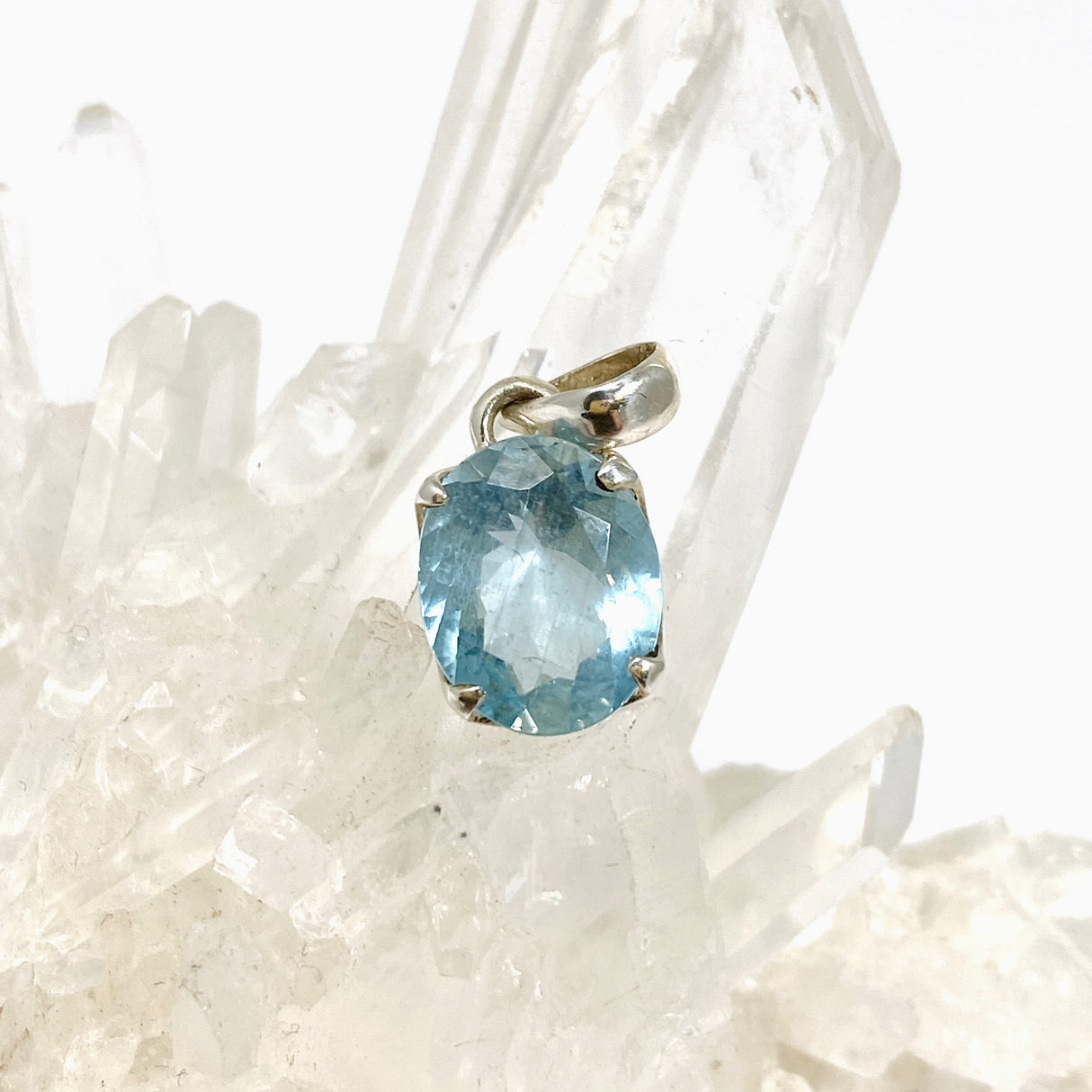 Aquamarine Oval Faceted Pendant PPGJ1127
