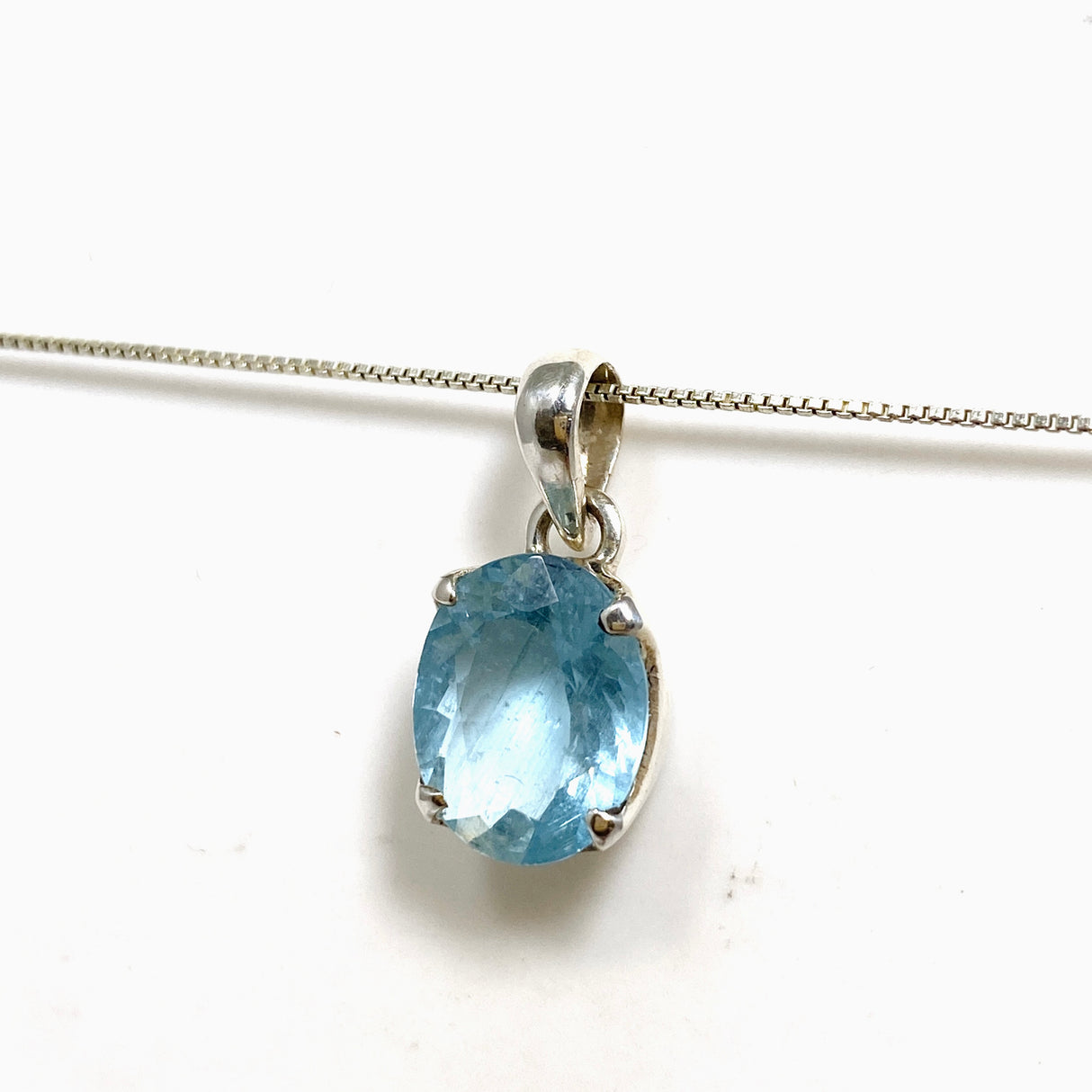 Aquamarine Oval Faceted Pendant PPGJ1127