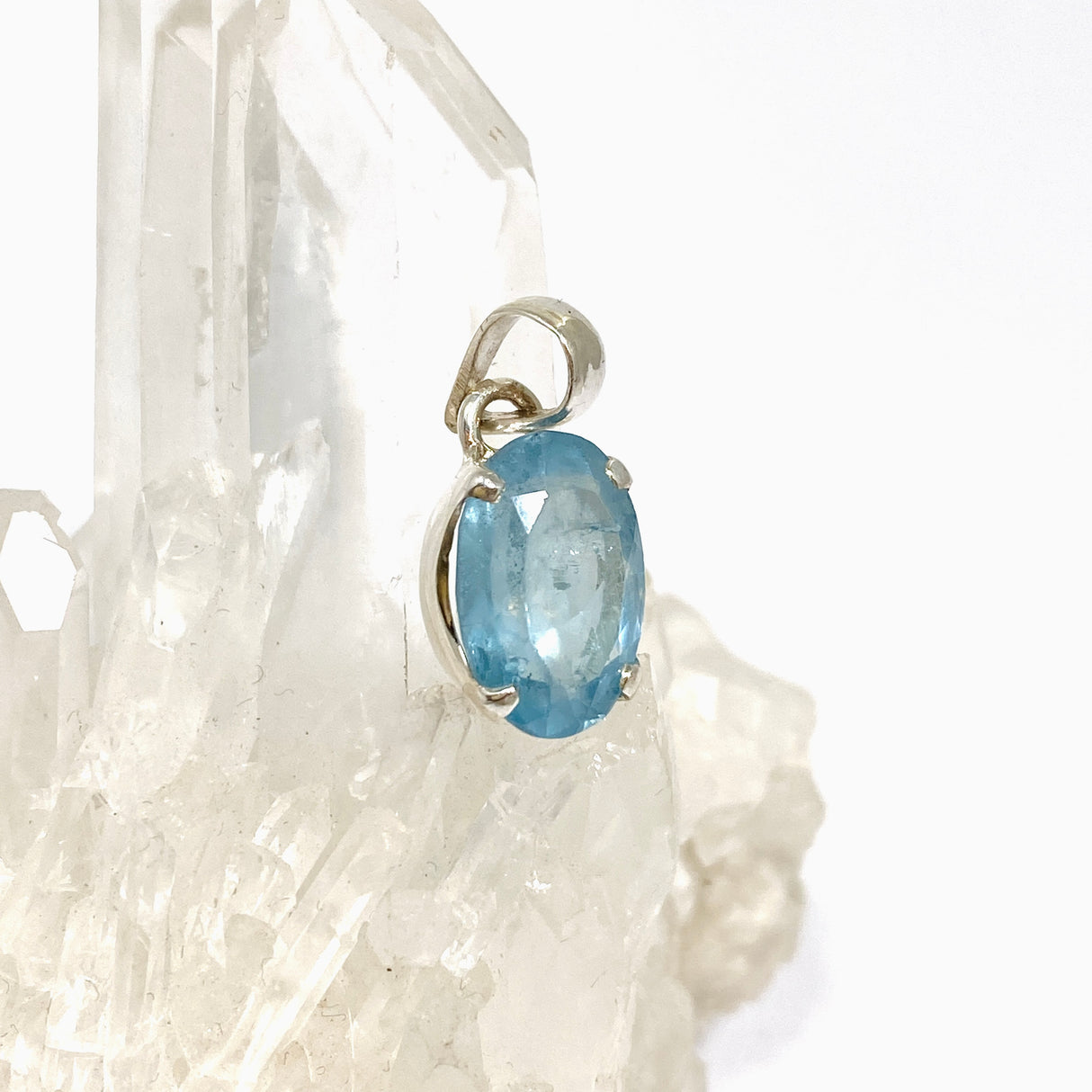 Aquamarine Oval Faceted Pendant PPGJ1129