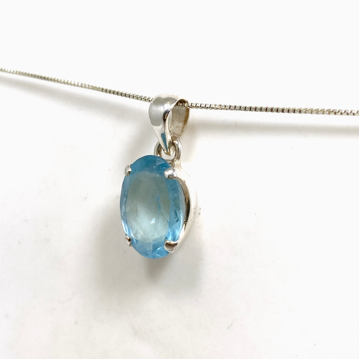 Aquamarine Oval Faceted Pendant PPGJ1129