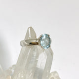 Aquamarine Oval Faceted Ring Size 8 PRGJ929