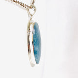 Aquamarine oval pendant with silver detail KPGJ3717 - Nature's Magick