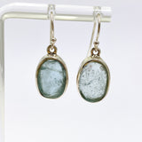 Aquamarine Oval Raw Earrings PEGJ281