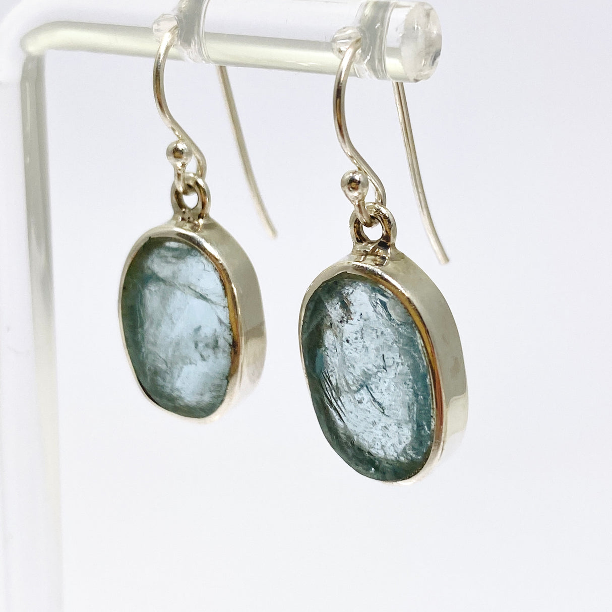 Aquamarine Oval Raw Earrings PEGJ281