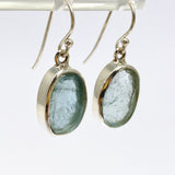 Aquamarine Oval Raw Earrings PEGJ281