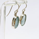 Aquamarine Oval Raw Earrings PEGJ281