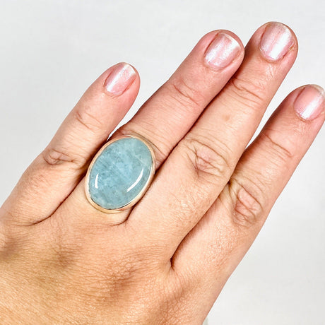 Aquamarine oval ring s.10 KRGJ2880 - Nature's Magick