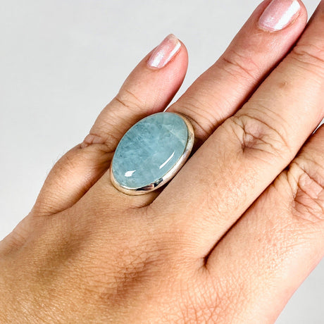 Aquamarine oval ring s.10 KRGJ2880 - Nature's Magick