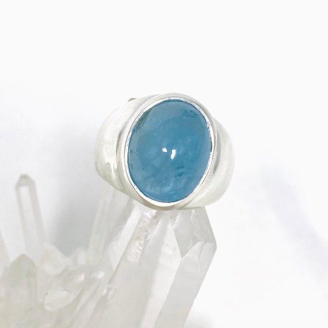 Aquamarine Oval Ring Size 7 KRGJ3257 - Nature's Magick