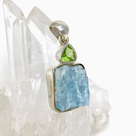 Aquamarine Raw Rectangular Multi-stone Pendant PPGJ738 - Nature's Magick