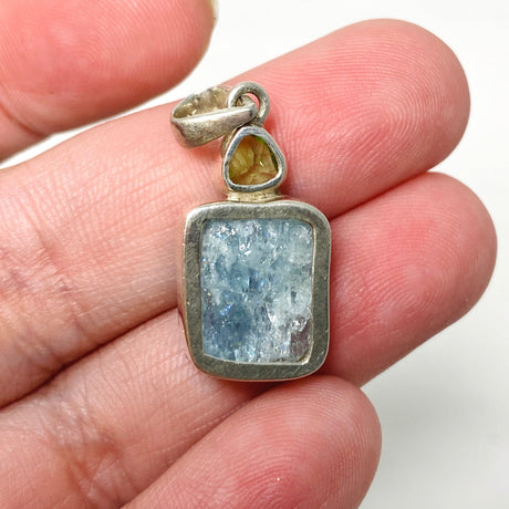 Aquamarine Raw Rectangular Multi-stone Pendant PPGJ738 - Nature's Magick