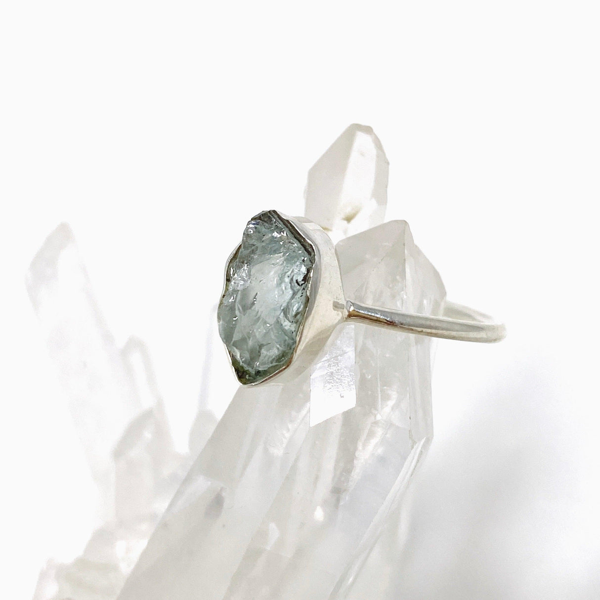 Aquamarine Raw Ring PRGJ333 - Nature's Magick