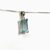 Aquamarine Rectangular Faceted Pendant PPGJ1117