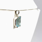 Aquamarine Rectangular Faceted Pendant PPGJ1117