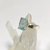 Aquamarine Rectangular Faceted Ring Size 6 PRGJ942