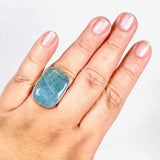 Aquamarine rectangular ring s.11 KRGJ2878 - Nature's Magick