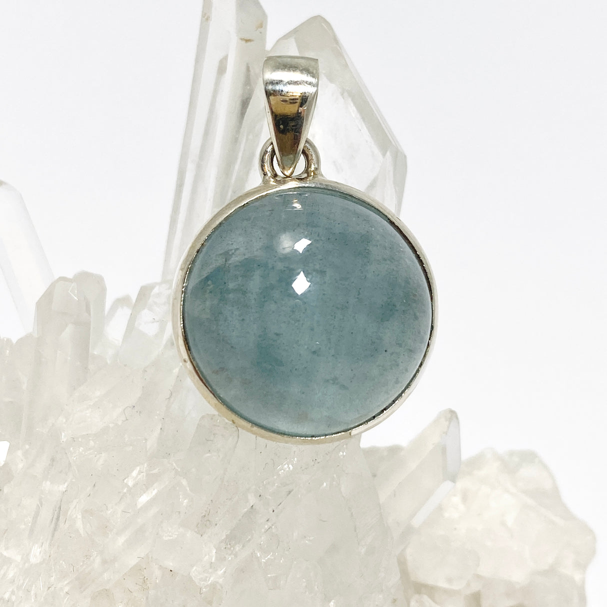 Aquamarine Round Cabochon Pendant PPGJ974