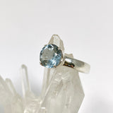 Aquamarine Round Faceted Ring Size 7 PRGJ943